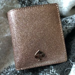 Kate Spade Blush Pink Glitter Bi Fold Wallet